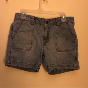 Blue light was denim shorts, size 12 in juniors